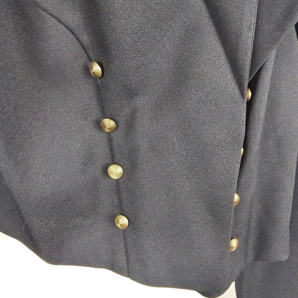 Helene Blake Blazer Jacket Women 14 Black Gold‎ Elegant Office Business Workwear - Picture 12 of 12